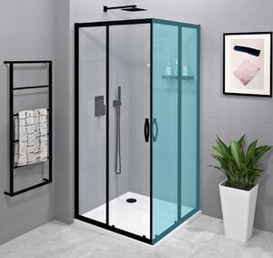 Gelco SIGMA SIMPLY BLACK sprchové dveře posuvné pro rohový vstup 800 mm, čiré sklo, GS2180B