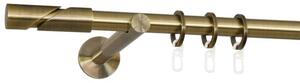 Kovové garnýže Fidelio 19 mm Modern, R., Barva Starožitná mosaz, Provedení Jednoduché, Uchycení látky kroužky s žabkou, Délka 240 cm
