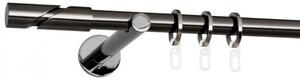 Kovové garnýže Fidelio 19 mm Modern, R., Barva Černá onyx, Provedení Jednoduché, Uchycení látky na tunýlek (bez kroužků), Délka 200 cm