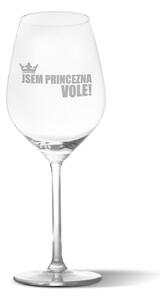 Sklenička na víno SABLIO - Jsem princezna, vole! 350 ml