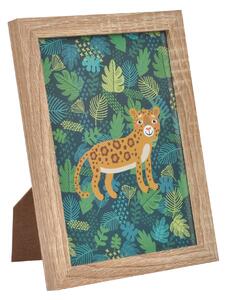 Homea Dětský obrázek s rámečkem leopard 13 x 18 cm