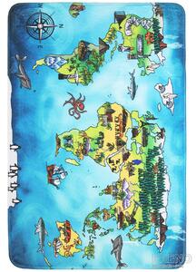 Dětský kusový koberec World Map | vícebarevný Typ: 76.5x117 cm