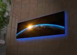 Hanah Home Obraz s led osvětlením Zeměkoule 90x30 cm