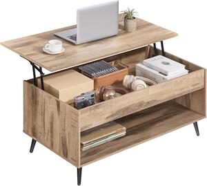 SONGMICS Konferenční stolek s výsuvnou deskou Vasagle Diff 100 cm camel hnědý/černý