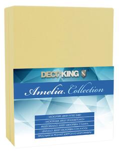 DecoKing - Prostěradlo Jersey - Amelia - Krémové-90x200 cm