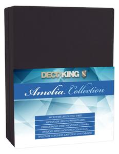 DecoKing - Prostěradlo Jersey - Amelia - Černé-90x200 cm