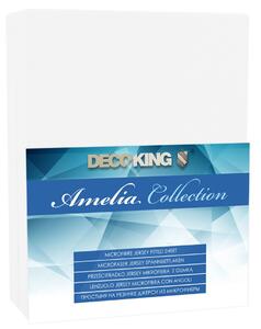 DecoKing - Prostěradlo Jersey - Amelia - Bílé-100x200 cm