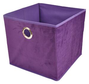 Homea Textilní úložný box sametový fialový 31x31x28 cm