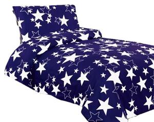 Bavlissimo 2-dílné povlečení hvězdy modrá 140x200 na jednu postel