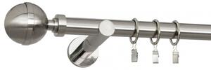 Kovové garnýže Kallisto 25 mm Modern, R., Barva Efekt nerezi, Provedení Jednoduché, Uchycení látky kroužky s háčky, Délka 320 cm