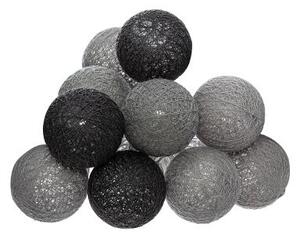 Atmosphera Girlanda s 10 LED koulemi šedá a černá