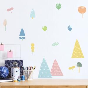 Funlife Samolepky na zeď pro děti vícebarevné hory 12 x 17 cm