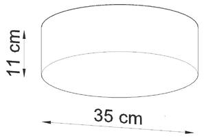 Stropní svítidlo Arena, 1x šedé plastové stínítko, (bílý plast), (fi 35 cm)