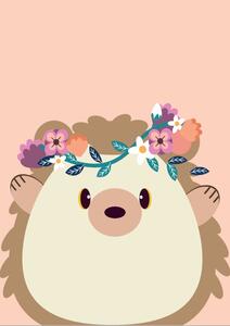 Dream Creations Dětské plakáty zvířata s květinami | 6 vzorů Vzor: Medvěd