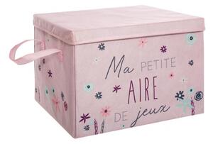 Atmosphera for Kids Textilní úložný box na hračky hřiště 2 v 1 růžový 28x40x32 cm