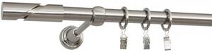 Kovové garnýže Fidelio Elegance 19mm, R., Barva Efekt nerezi, Provedení Jednoduché, Uchycení látky kroužky s háčky, Délka 320 cm