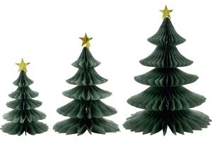 Vánoční papírová dekorace Tree Green – set 3 ks