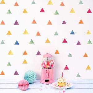 Funlife Samolepky do dětského pokoje vícebarevné trojúhelníky 5 cm