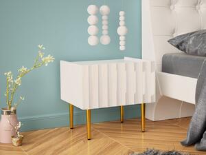Noční stolek Brimono, Barva dřeva: bílá/bílý lesk Mirjan24 5903211168031