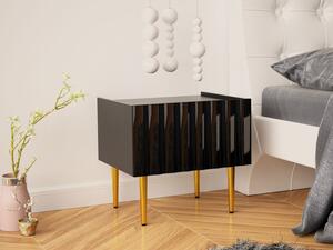 Noční stolek Brimono, Barva dřeva: černá/černý lesk Mirjan24 5903211168048