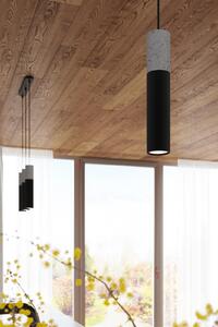 Závěsné svítidlo Borgio, 1x betonové/černé kovové stínítko