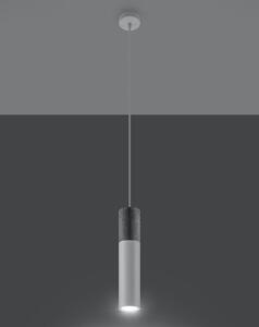 Závěsné svítidlo Borgio, 1x betonové/bílé kovové stínítko