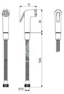 Ideal Standard - Bidetová sprška s hadicí 1500 mm, chrom
