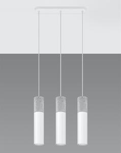 Závěsné svítidlo Borgio, 3x betonové/bílé kovové stínítko