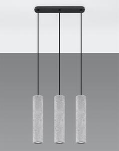Závěsné svítidlo Luvo, 3x betonové stínítko