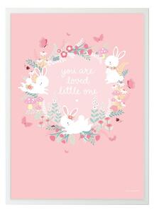 A Little Lovely Company Plakát do dětského pokoje Bunny field 50 x 70 cm