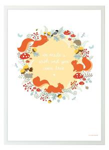 A Little Lovely Company Plakát do dětského pokoje Squirrel forest 50 x 70 cm