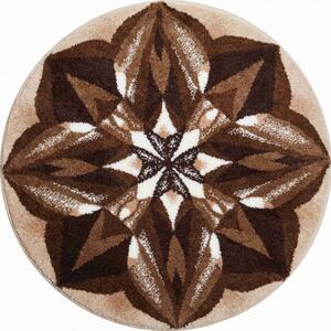 Koupelnová předložka Grund Mandala - Smysluplnost hnědá Typ: 60x60 cm kruh