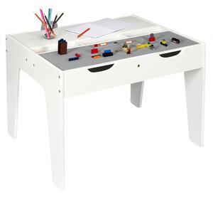 Home Deco Kids Dětský stůl pro 2 s LEGO deskou a úložným prostorem bílý
