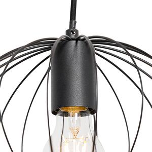 Průmyslová závěsná lampa černá 3-světelná - Margarita