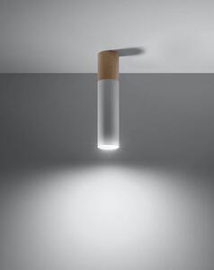 Stropní svítidlo Pablo, 1x dřevěné/bílé kovové stínítko