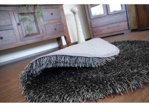 Kusový Kulatý koberec LOVE SHAGGY model 93600 černý velikost kruh 120 cm | krásné koberce cz