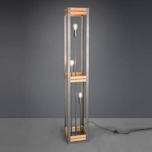 Stojací lampa Khan styl vintage s dřevěnými prvky
