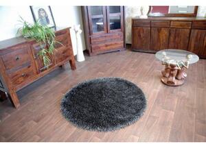 Kusový Kulatý koberec LOVE SHAGGY model 93600 černý velikost kruh 120 cm | krásné koberce cz