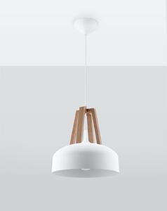 Sollux Lighting Závěsná lampa - Casco - bílá/dřevo