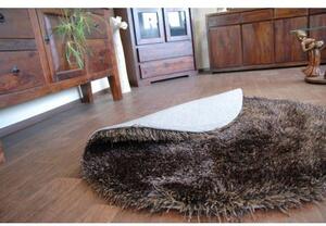 Kusový Kulatý koberec LOVE SHAGGY model 93600 černý/hnedy velikost kruh 120 cm | krásné koberce cz