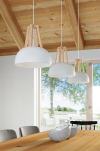 Sollux Lighting Závěsná lampa - Casco - bílá/dřevo