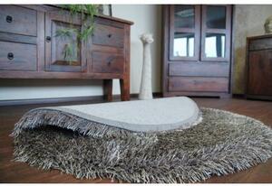 Kusový Kulatý koberec LOVE SHAGGY model 93600 taupe velikost kruh 120 cm | krásné koberce cz