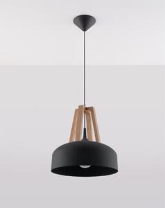 Sollux Lighting Závěsná lampa - Casco - černá/dřevo