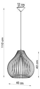 Sollux Lighting Závěsná lampa - Aprilla - dřevo