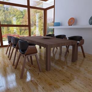 Jídelní židle 6 ks ohýbané dřevo a umělá kůže