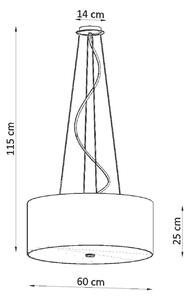 Závěsné svítidlo Otto, 1x černé textilní stínítko, (bílé sklo), (fi 60 cm)