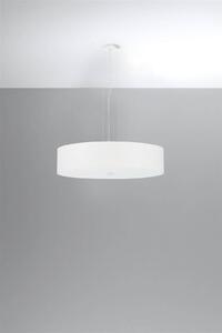 Závěsné svítidlo Skála, 1x bílé textilní stínítko, (bílé sklo), (fi 50 cm)