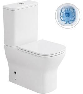 WC kombi Hugo, Rimless - bezokrajové splachování + Slim/SoftClose sedátko - spodní/zadní odpad - bílá lesklá - 63,5x35,5 cm