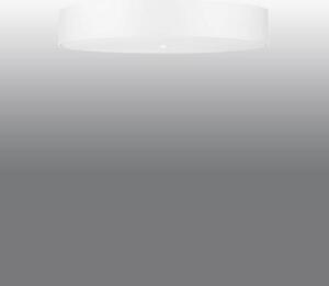 Stropní svítidlo Skála, 1x bílé textilní stínítko, (bílé sklo), (fi 80 cm)