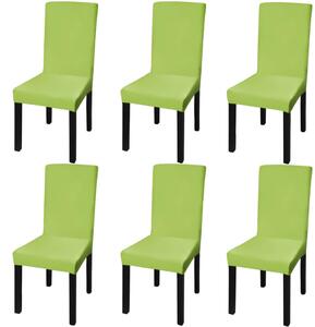 Hladké strečové potahy na židle 6 ks zelené